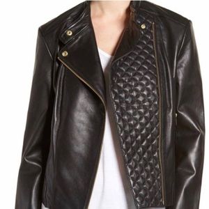 Cole Haan asymmetrical zip moto jacket
